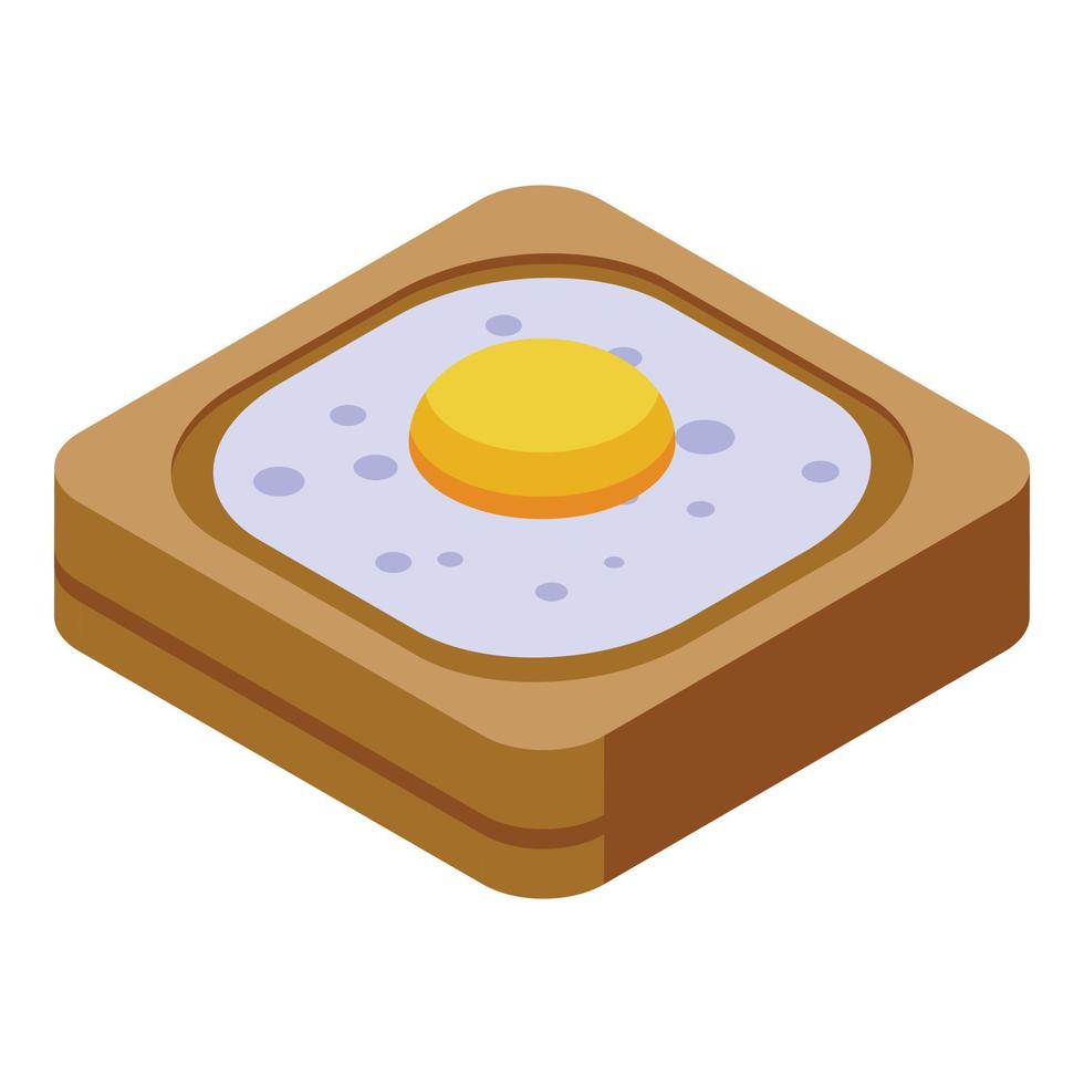 huevo comida icono isométrica vector. un pan Cocinando vector