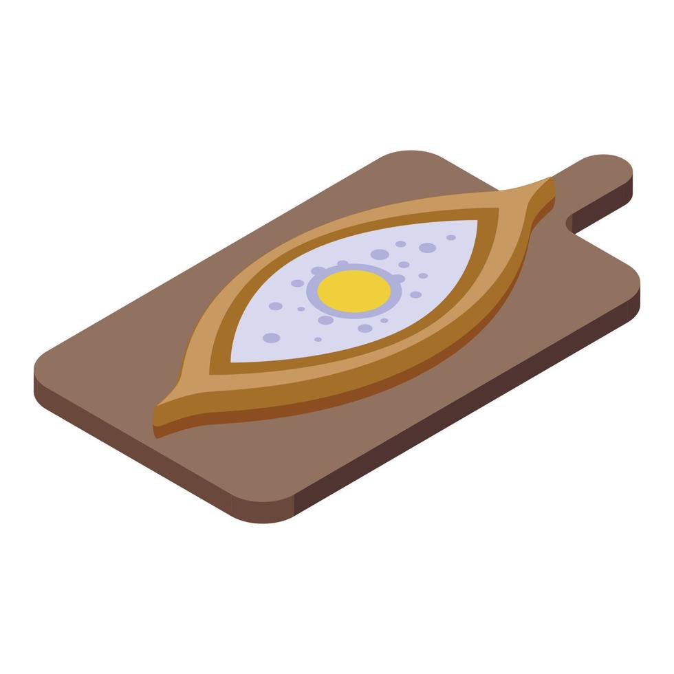 khachapuri icono isométrica vector. Cocinando comida vector