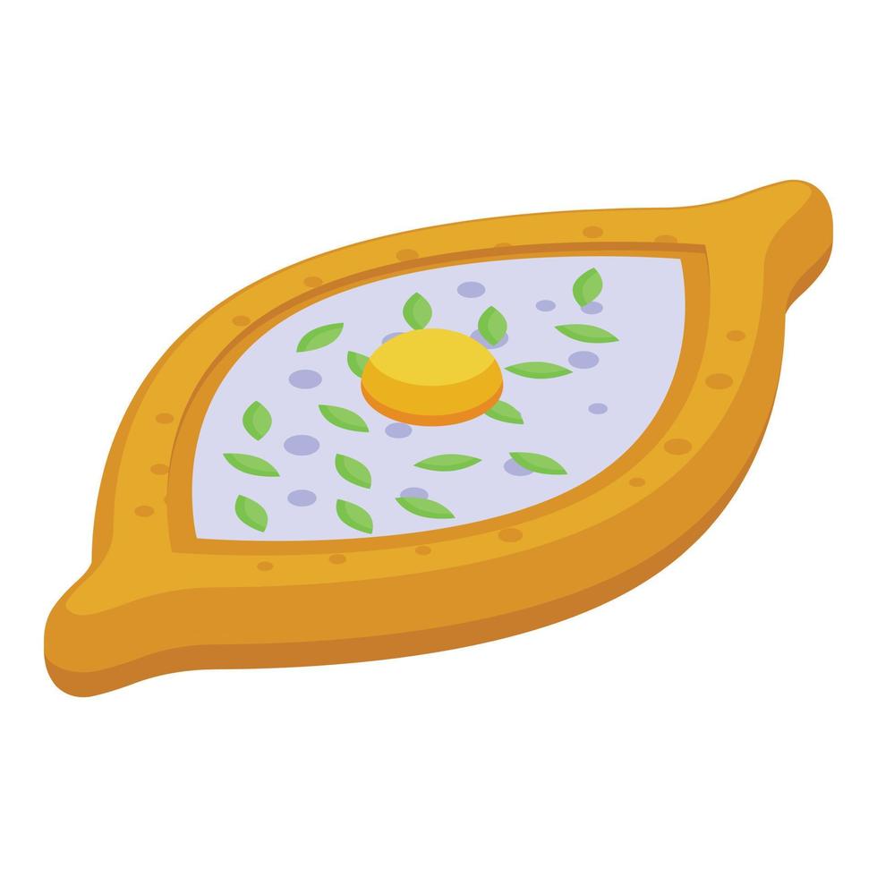 Fried khachapuri icon isometric vector. Food cooking vector