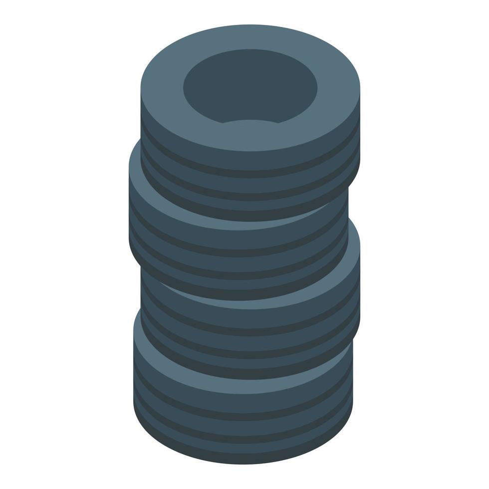 Paintball tires icon isometric vector. Paint gun vector