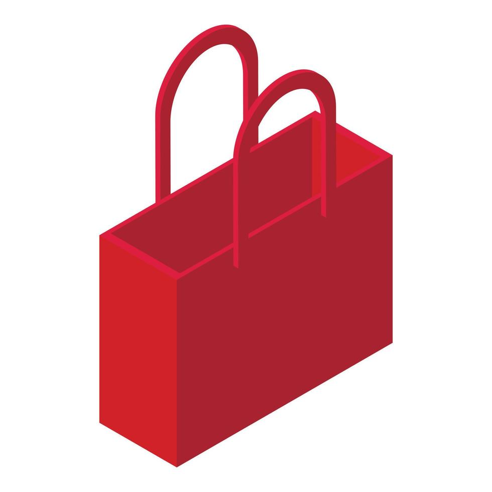 Red eco bag icon isometric vector. Fabric cotton vector