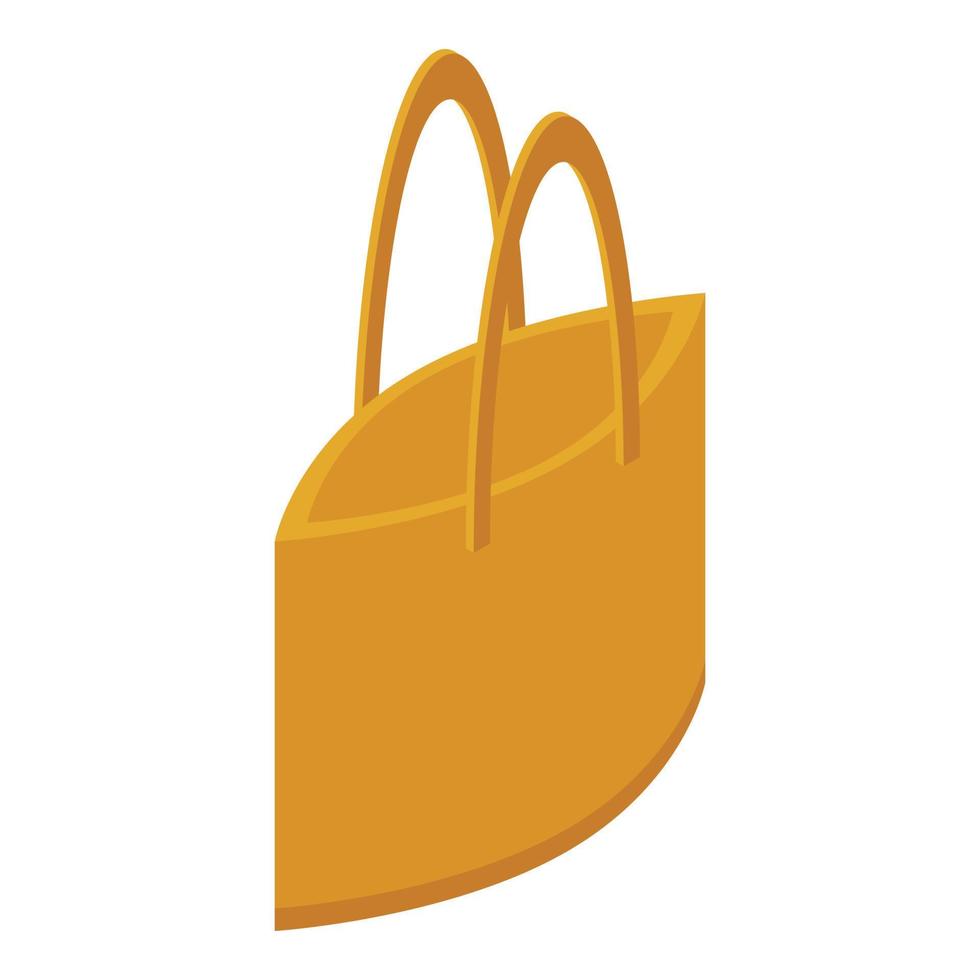 Canvas bag icon isometric vector. Fabric cotton vector