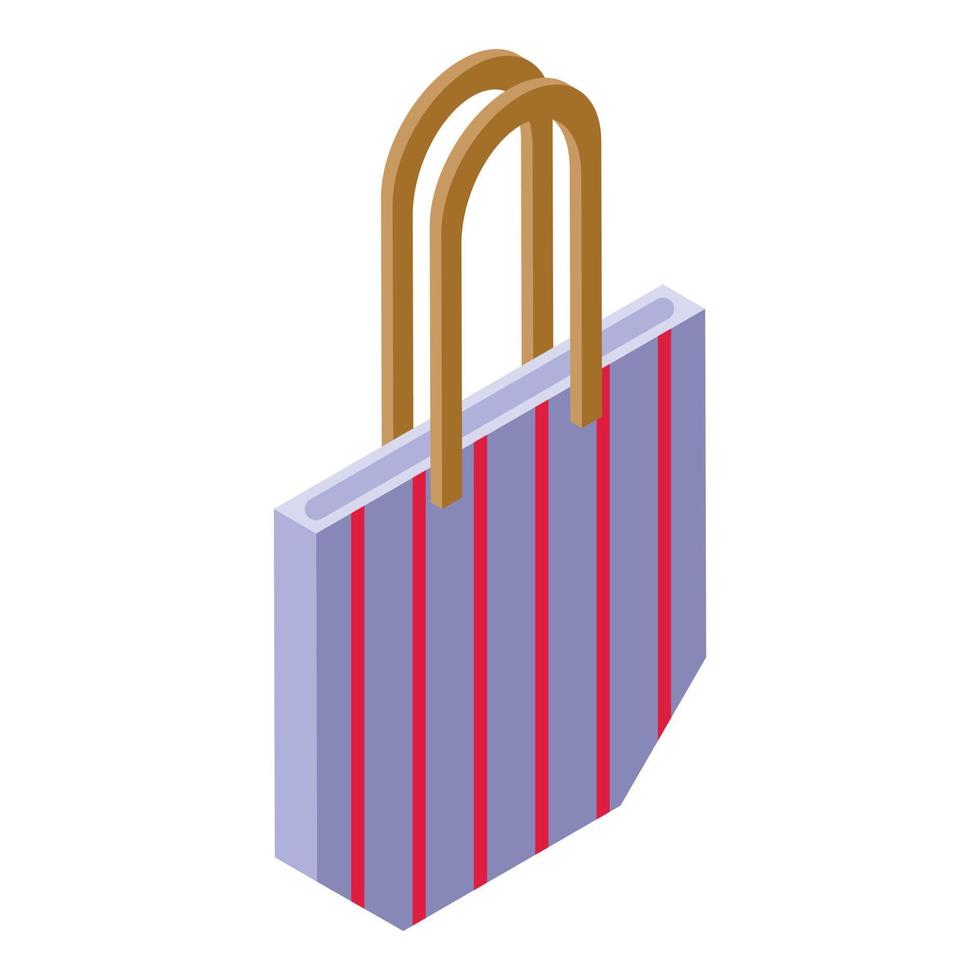 Striped eco bag icon isometric vector. Cotton fabric vector