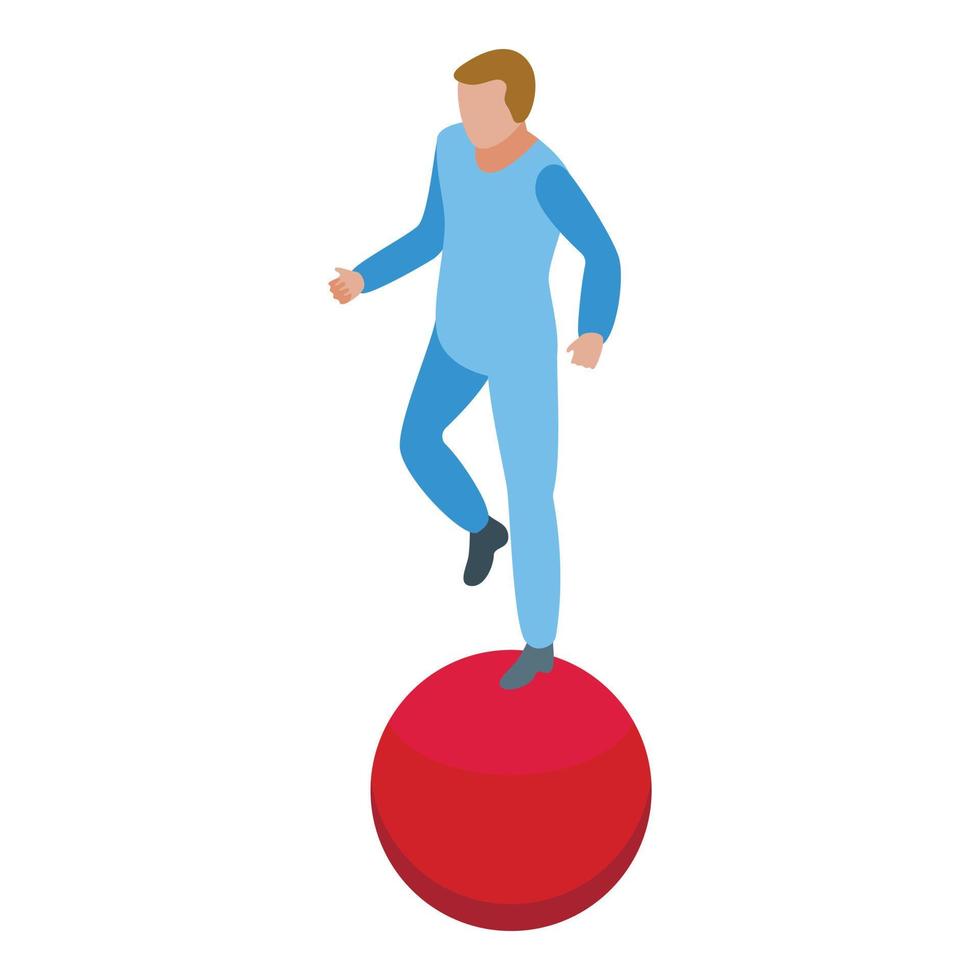 Acrobat ball walking icon isometric vector. Man art vector