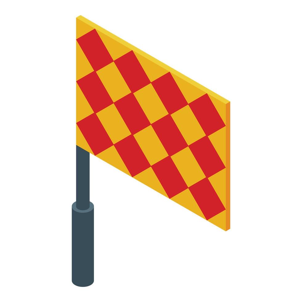 árbitro bandera icono isométrica vector. fútbol tarjeta vector