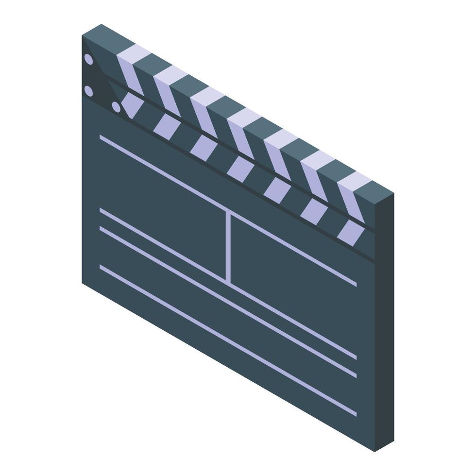 Video edit clapper icon isometric vector. Movie editor vector