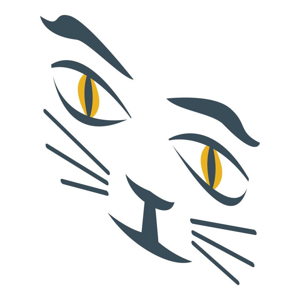 Cat face painting icon isometric vector. Tiger animal vector