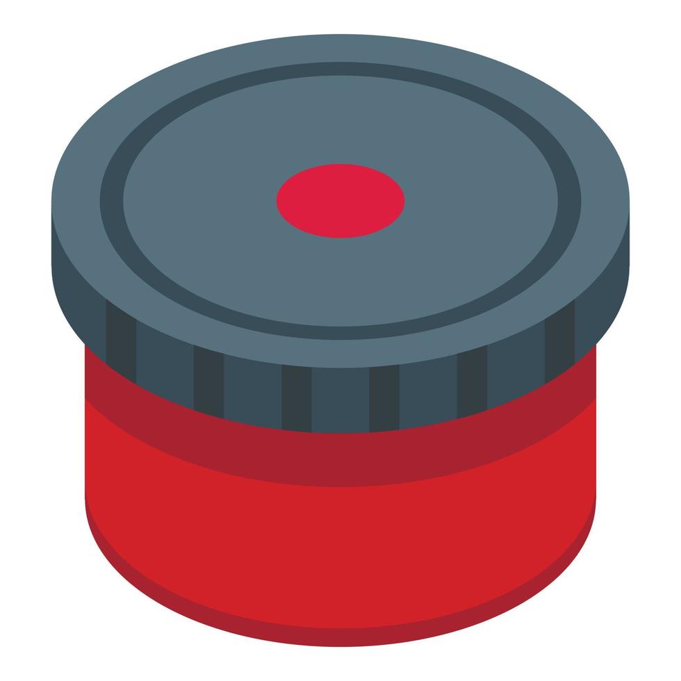 Red face painting icon isometric vector. Kid makeup vector