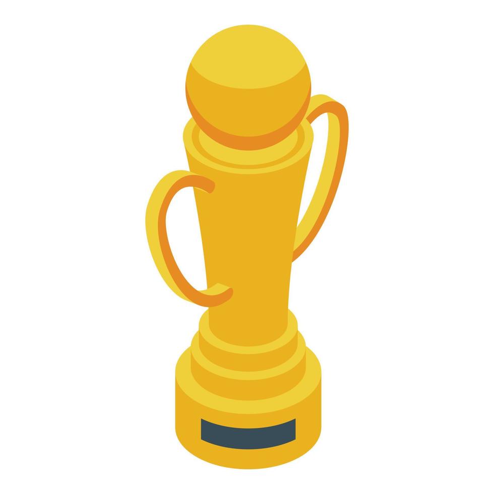 Referee gold cup icon isometric vector. Soccer play vector