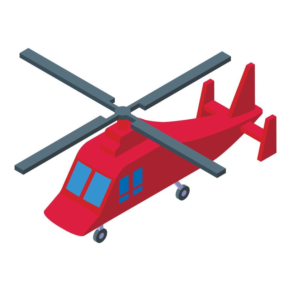 Coast guard helicopter icon isometric vector. Sea emergency vector