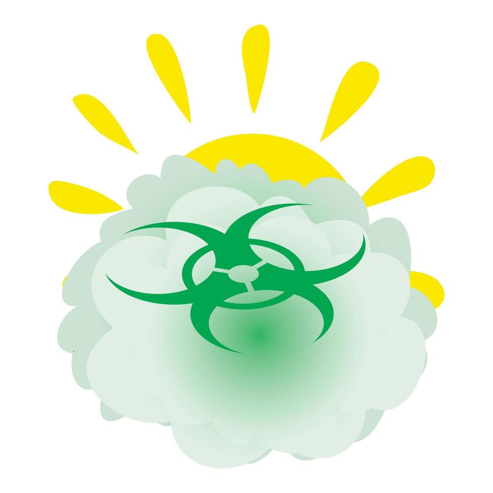 Nuclear pollution icon isometric vector. Radioactive cloud over shining sun icon vector