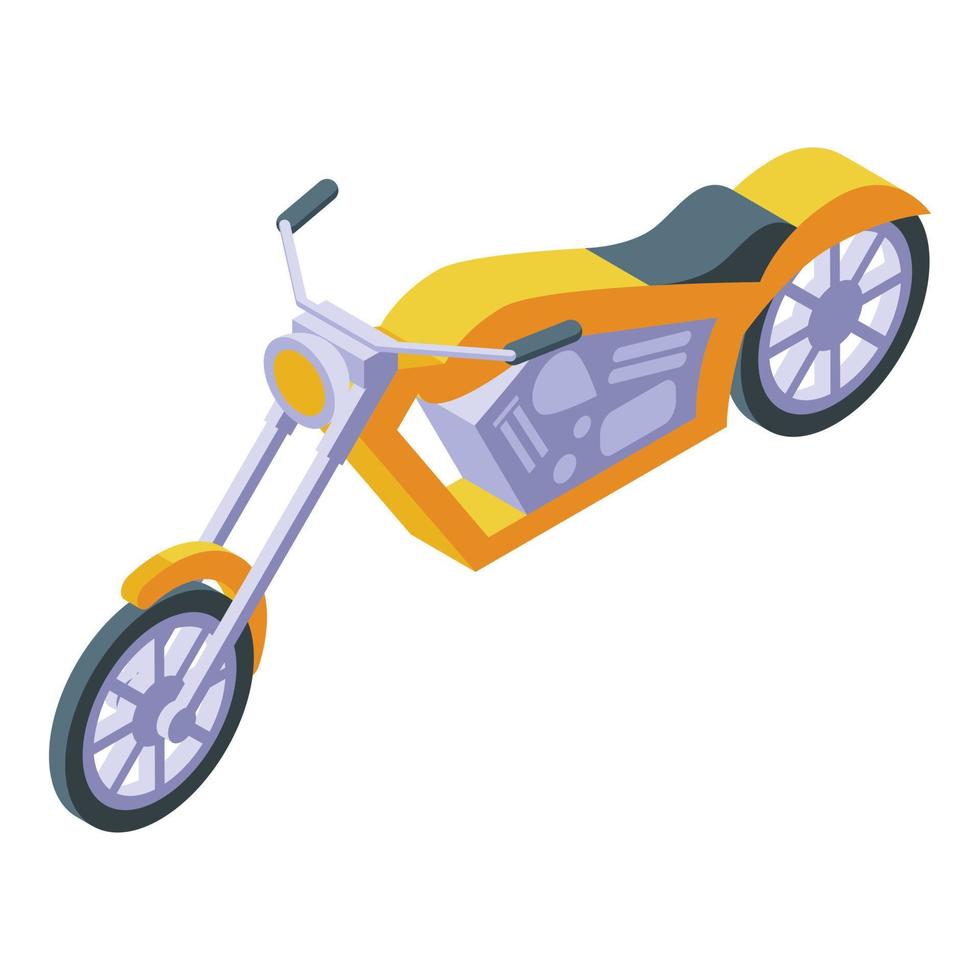 Motorcycle icon isometric vector. Chopper ride vector