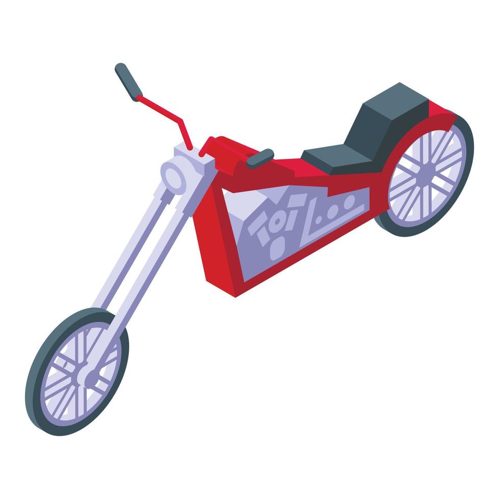 Chopper model icon isometric vector. Vehicle motor vector