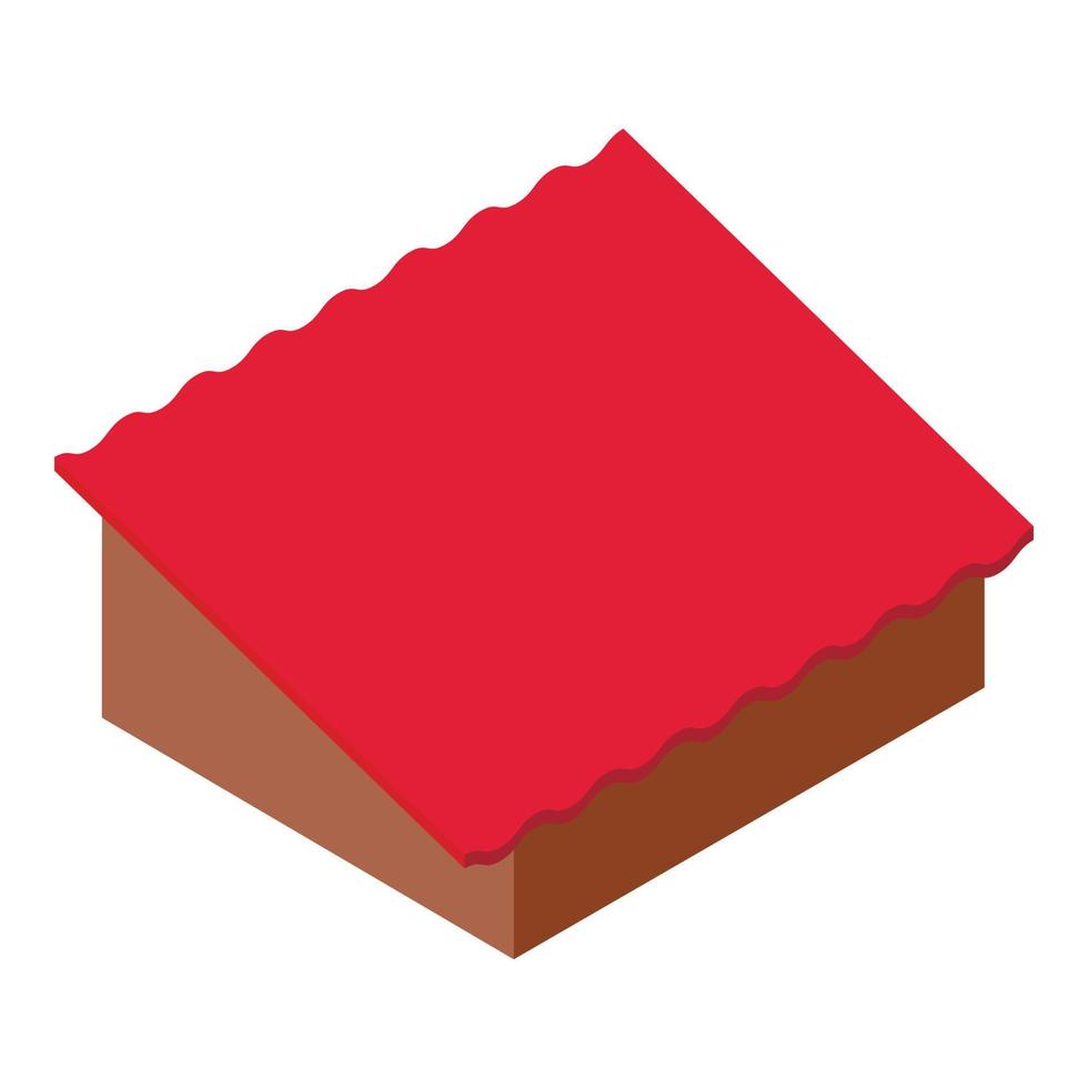 Red roof icon isometric vector. New red modern roof of residential building icon vector