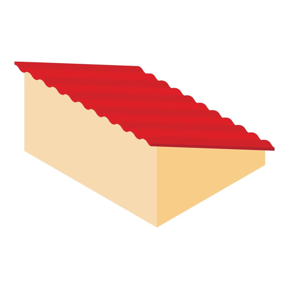 Slate roof icon isometric vector. New red sloped roof of residential building vector