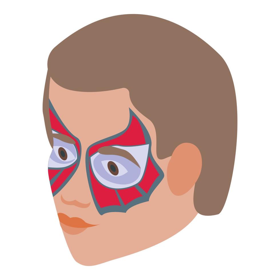 Spider face painting icon isometric vector. Animal mask vector