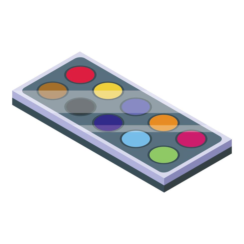 Palette face painting icon isometric vector. Kid makeup vector