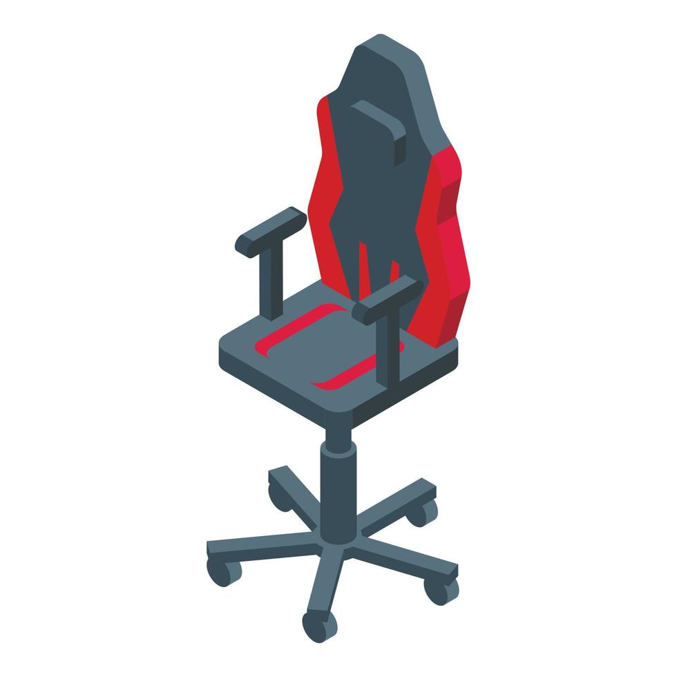 oficina silla icono isométrica vector. jugador mueble vector