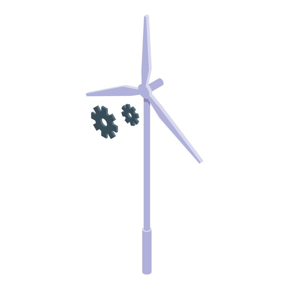 Wind turbine icon isometric vector. Social energy vector