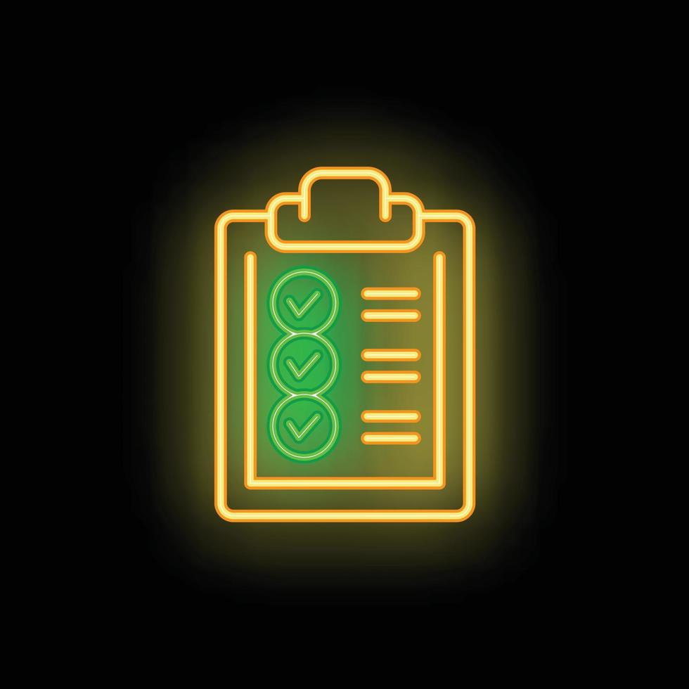 List board icon neon vector