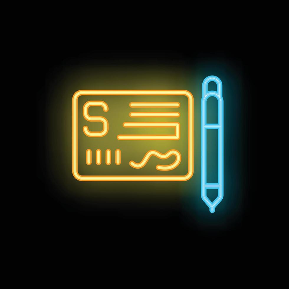 Payment bill icon neon vector