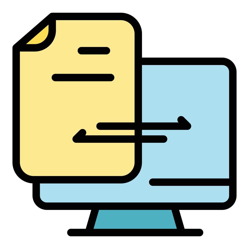 Document backup icon vector flat