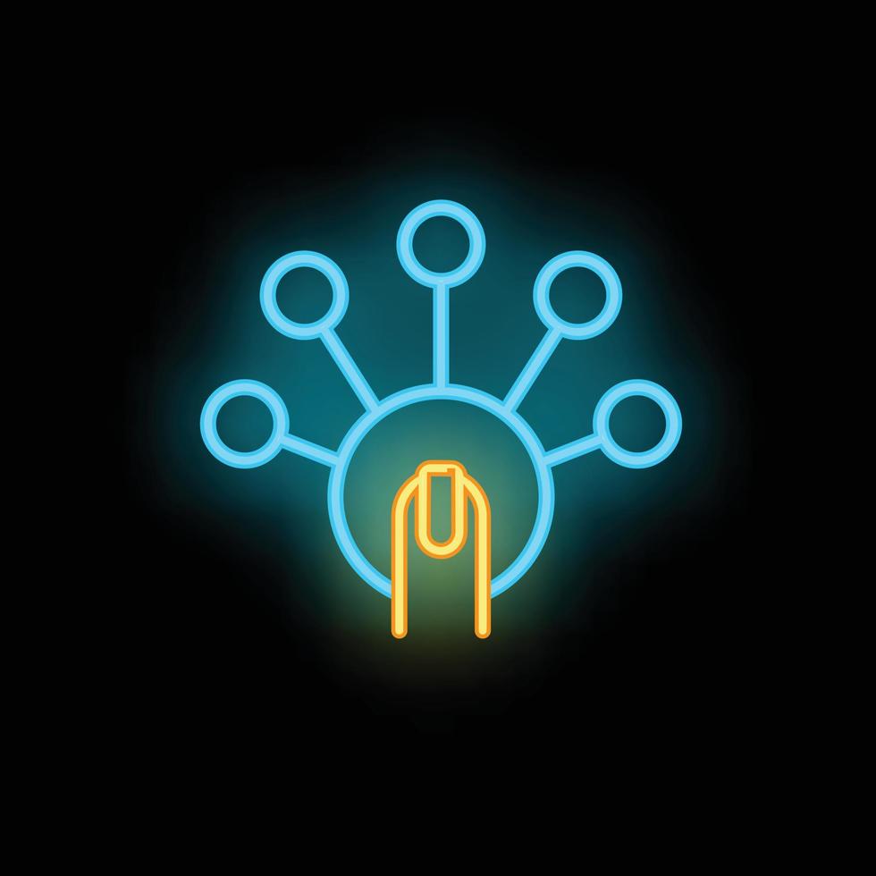 Button vr icon neon vector