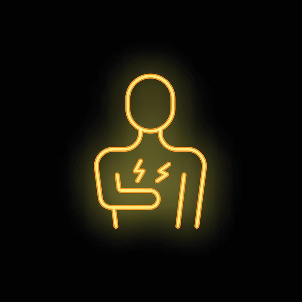 Hospital patient icon neon vector