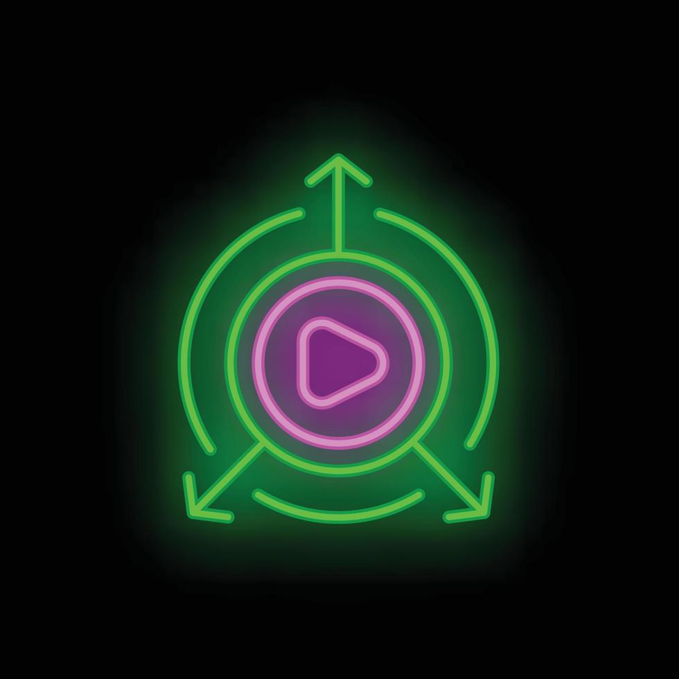 Video travel icon neon vector