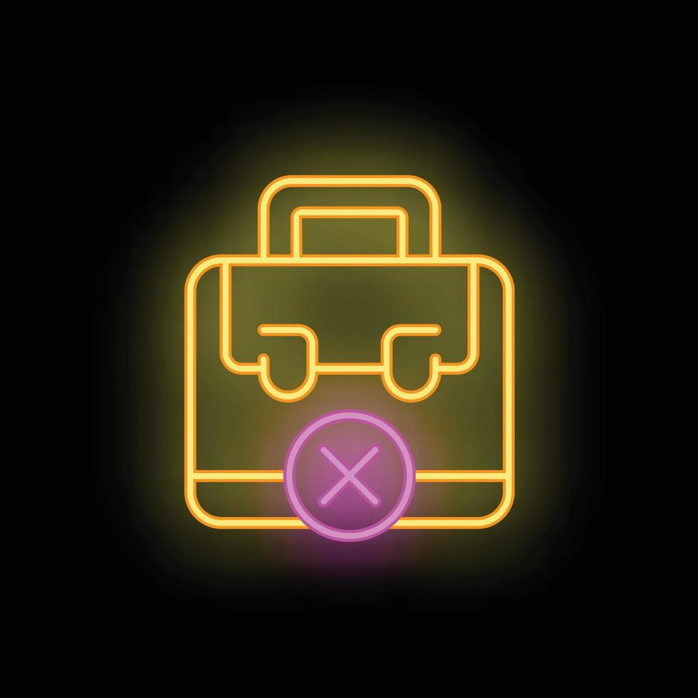 Tired work place icon neon vector