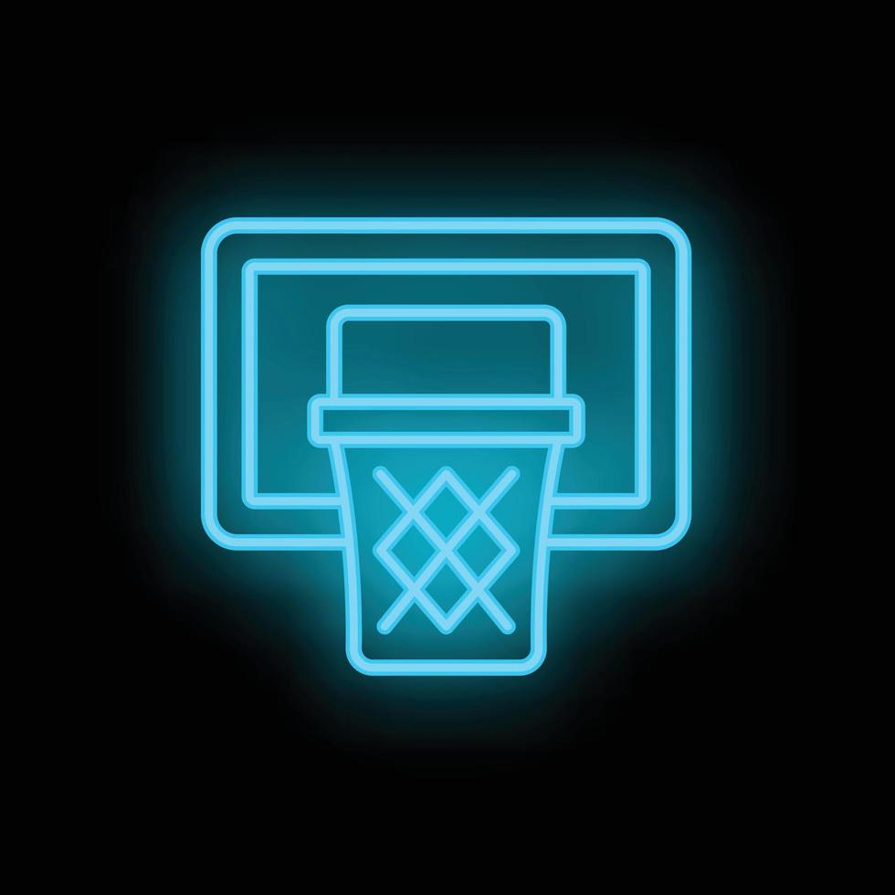 baloncesto tablero icono neón vector