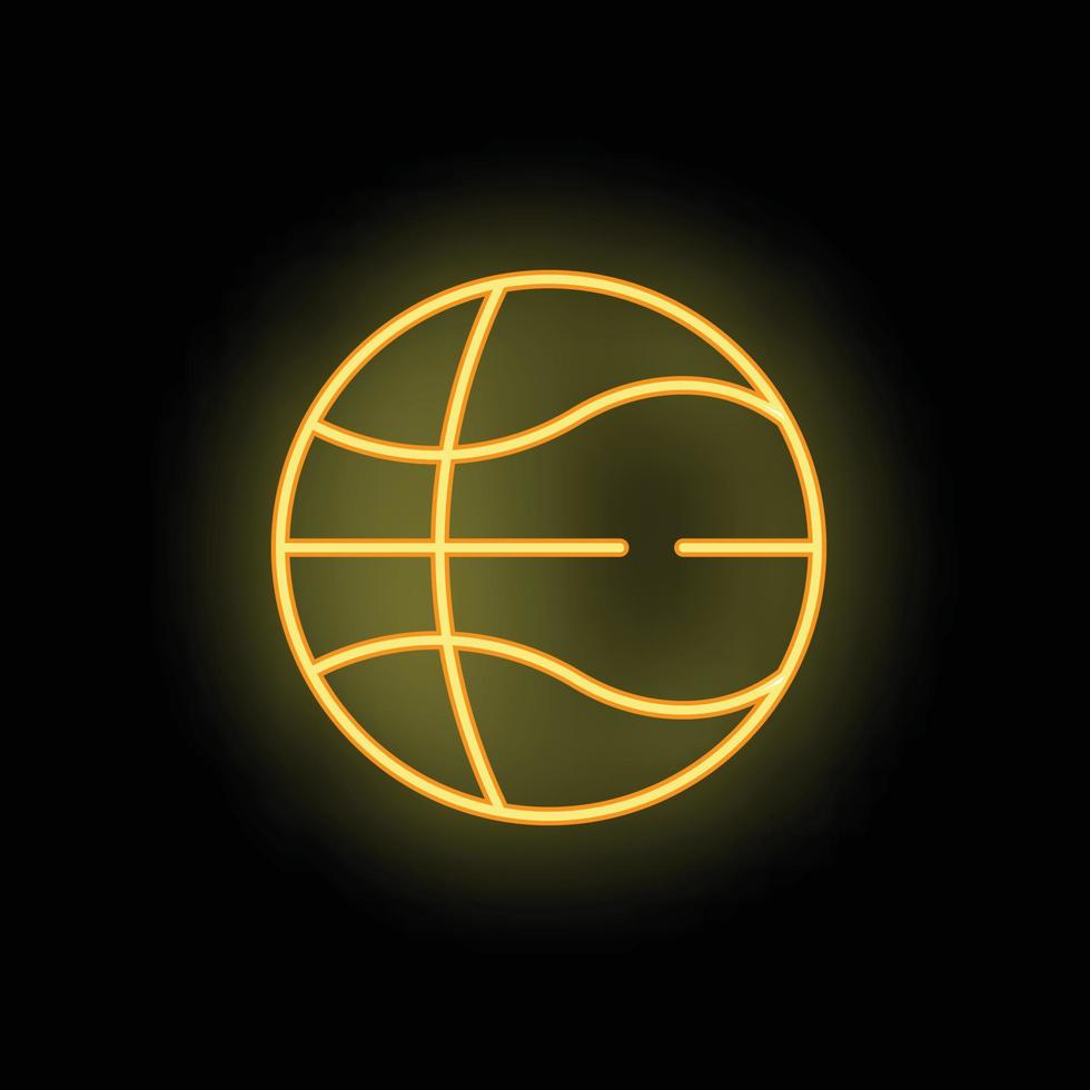 Basketball ball icon neon vector