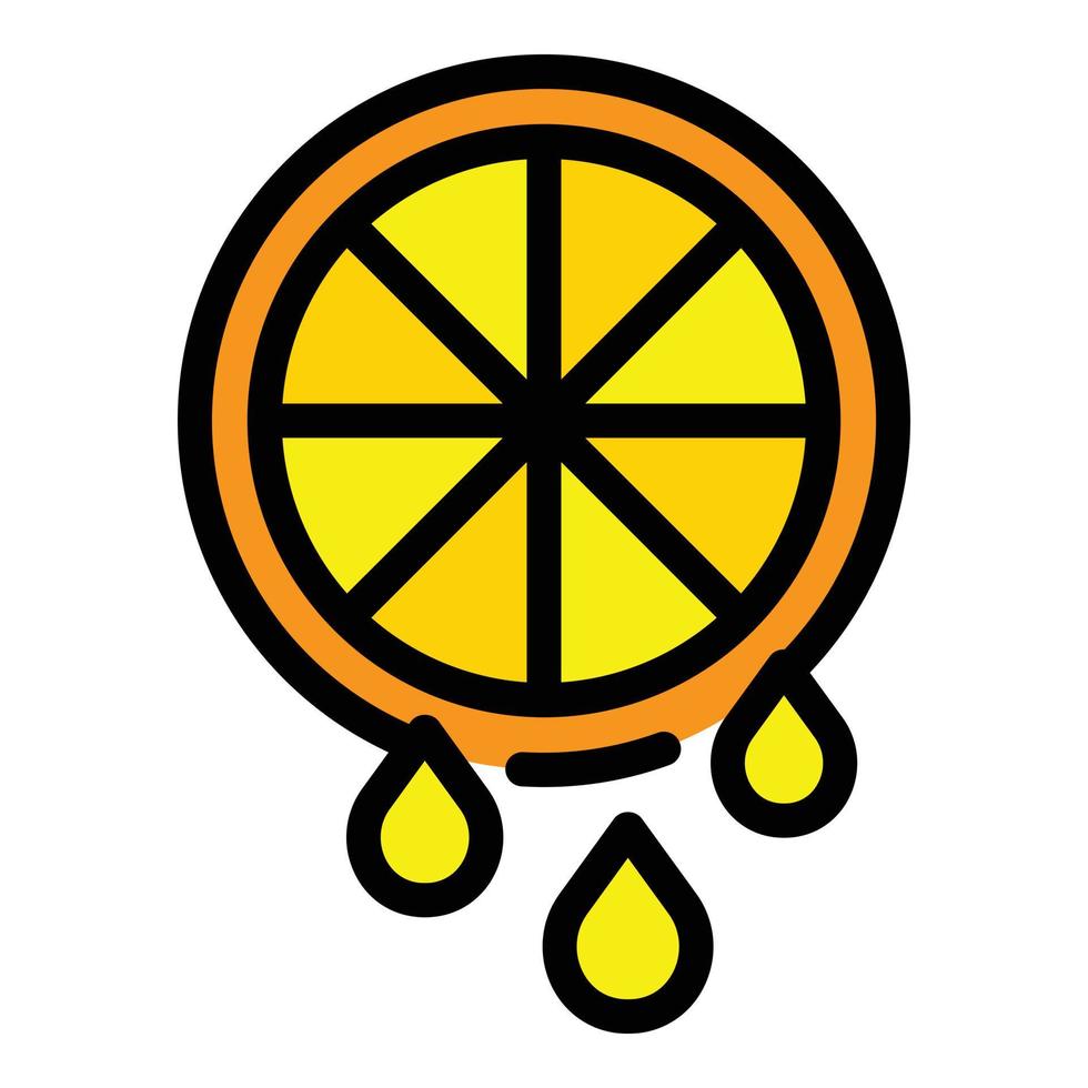Lemon juice icon vector flat