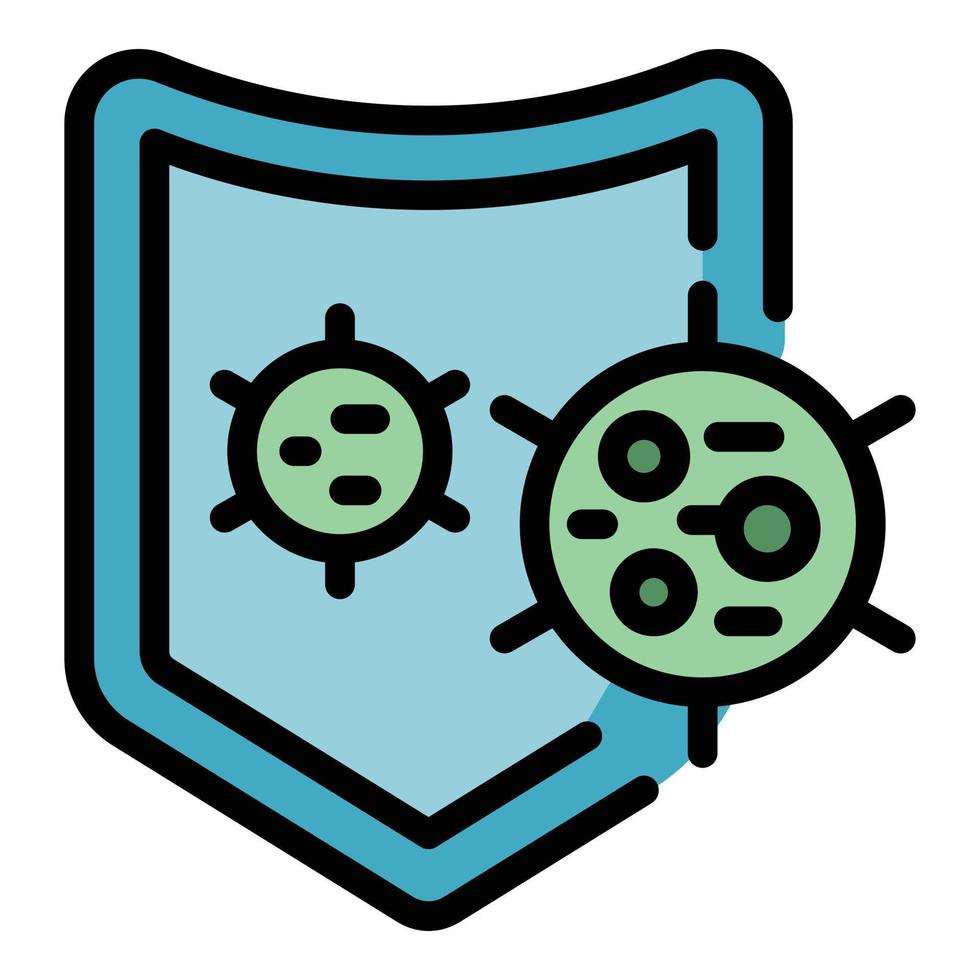 Shield virus icon vector flat