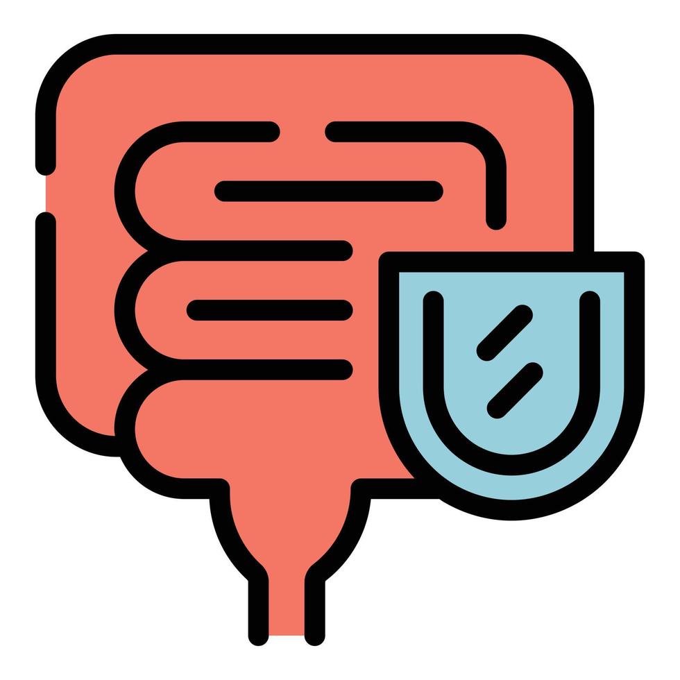 Intestine shield icon vector flat