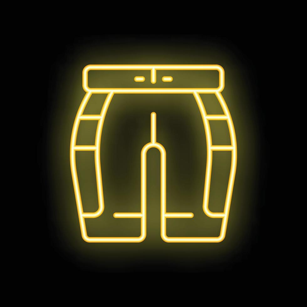 Leather shorts icon neon vector