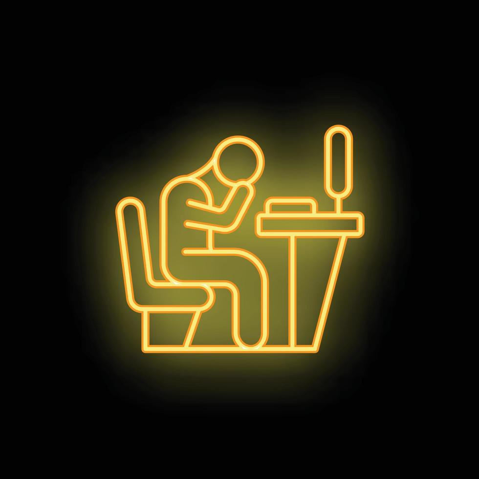 Workplace icon neon vector