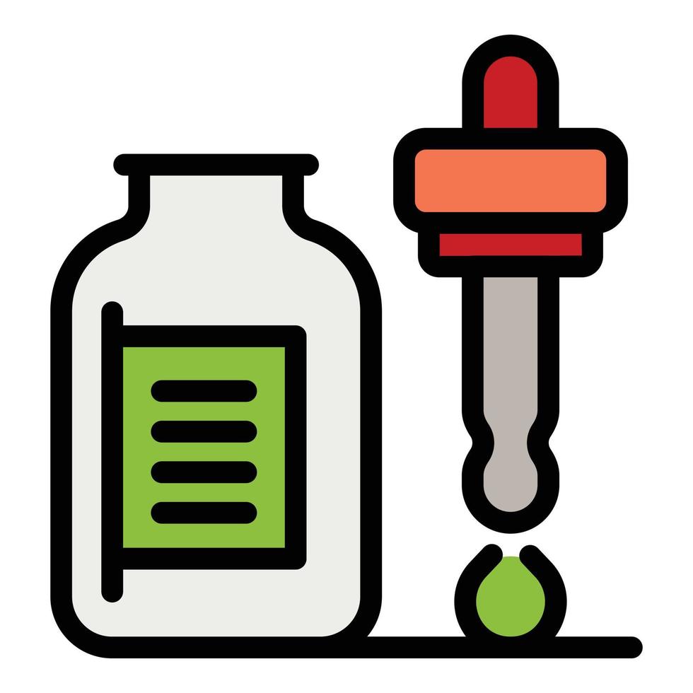 Liquid vitamin icon vector flat