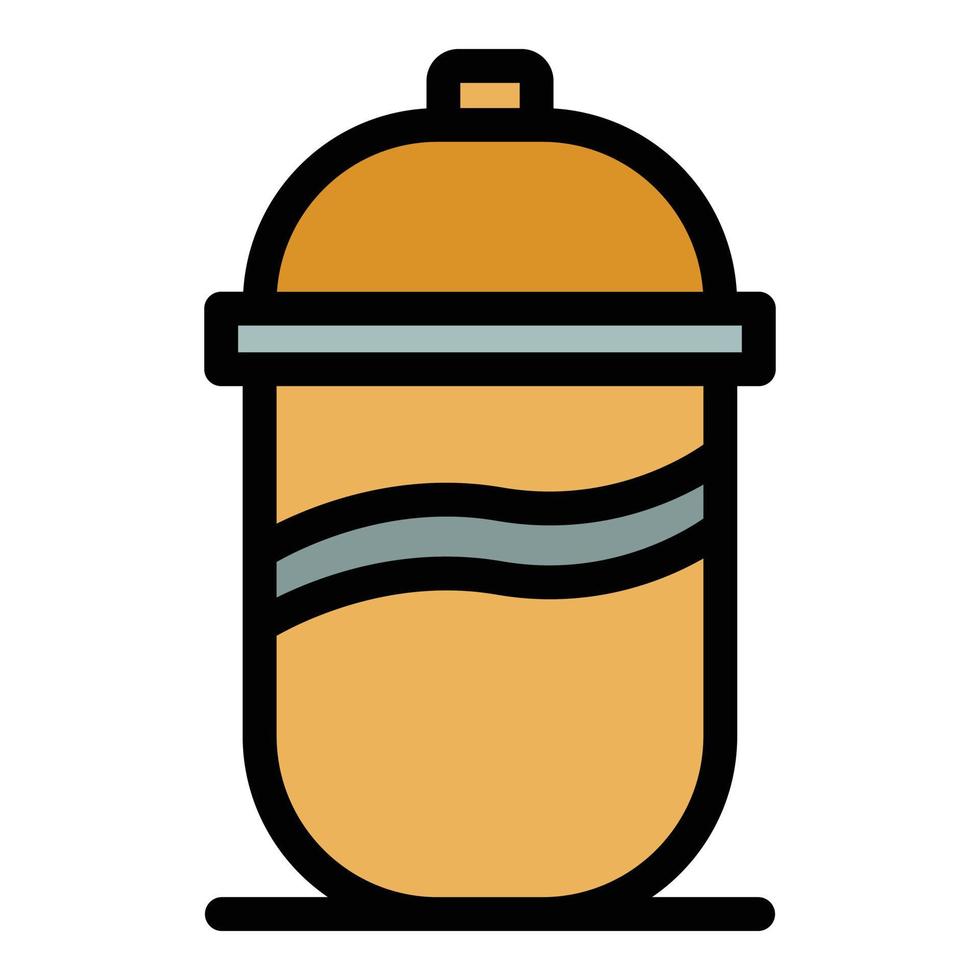 Thermo mug icon vector flat