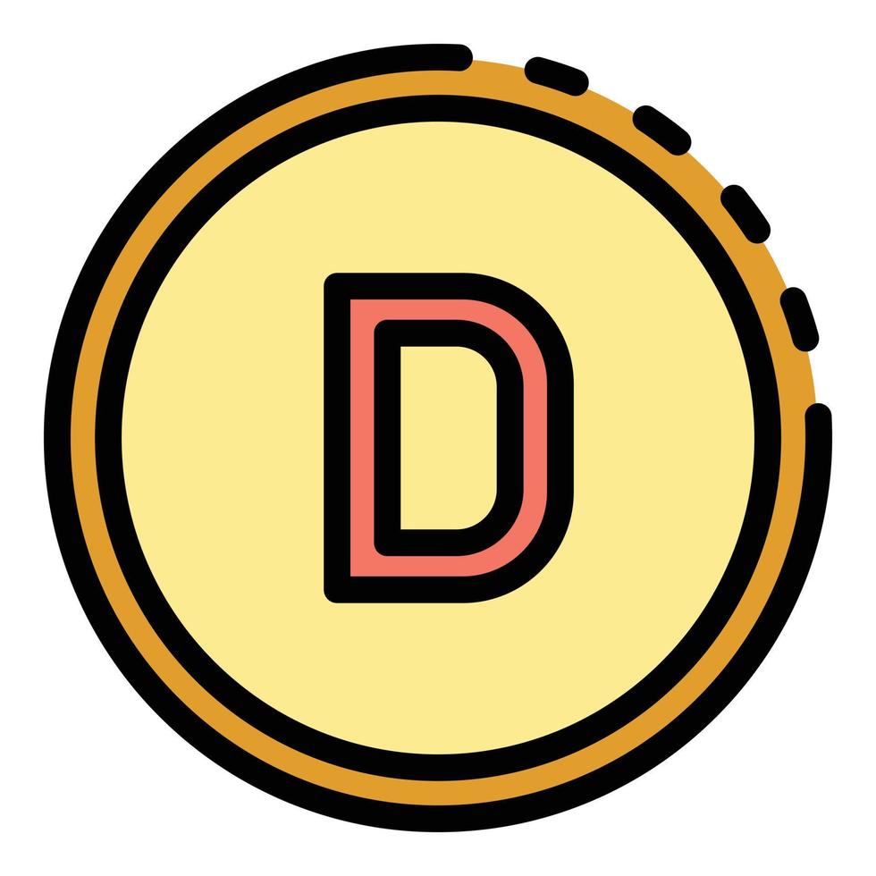 Circle vitamin d icon vector flat