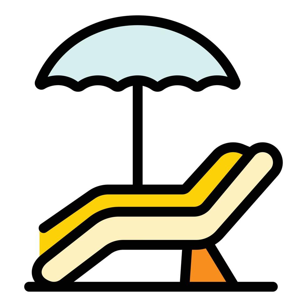 Lounge sunbed icon vector flat