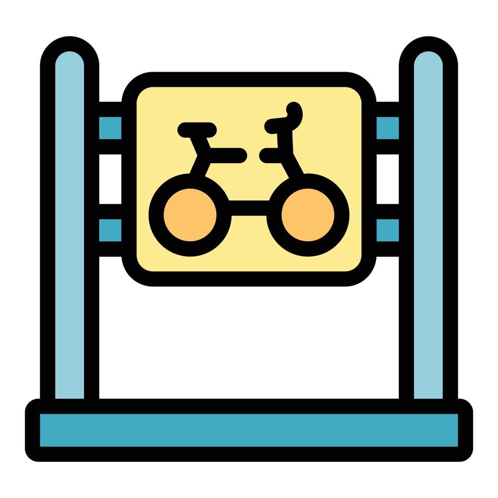 bicicleta estacionamiento icono vector plano