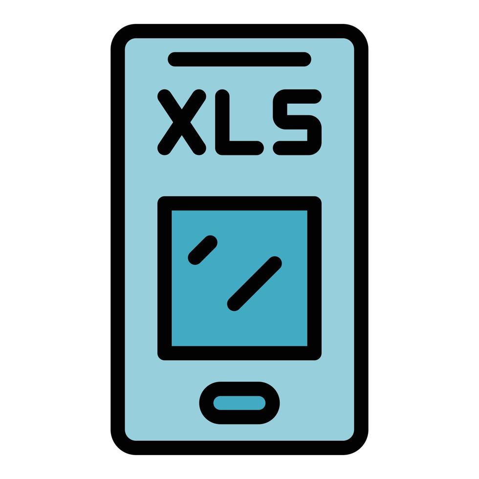 teléfono xls icono vector plano