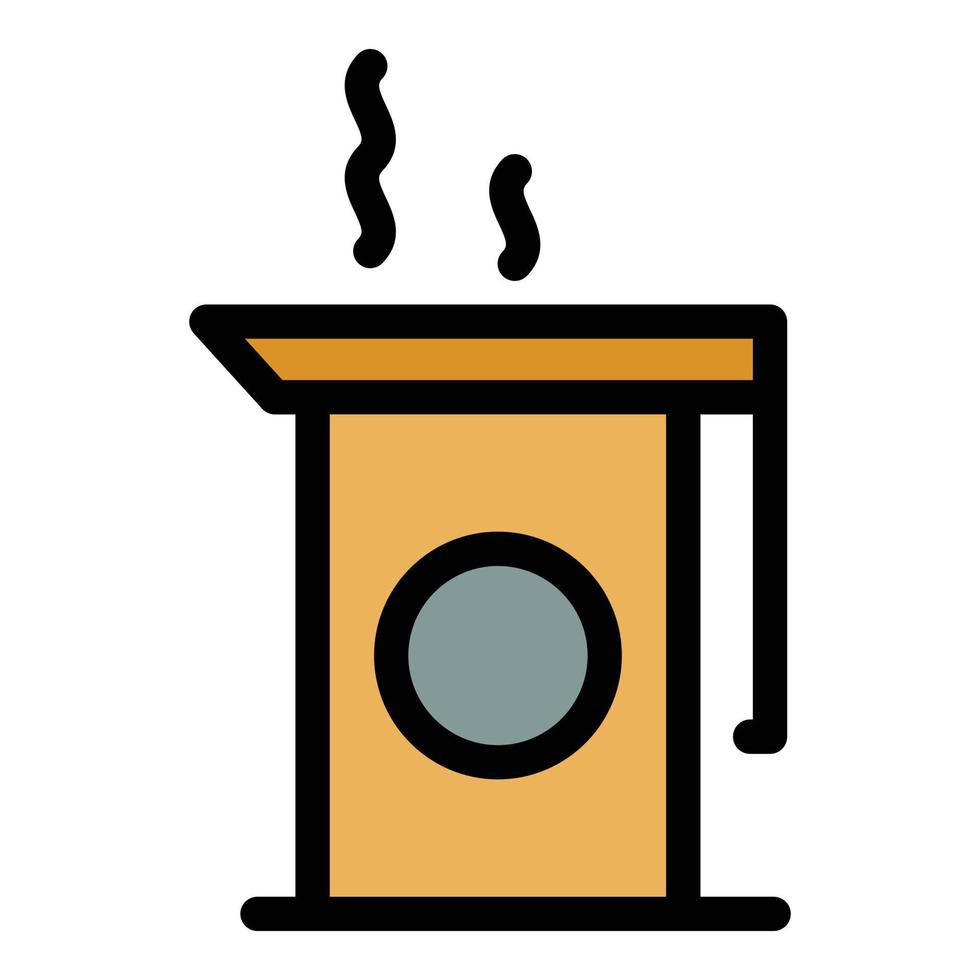 caliente termo taza icono vector plano