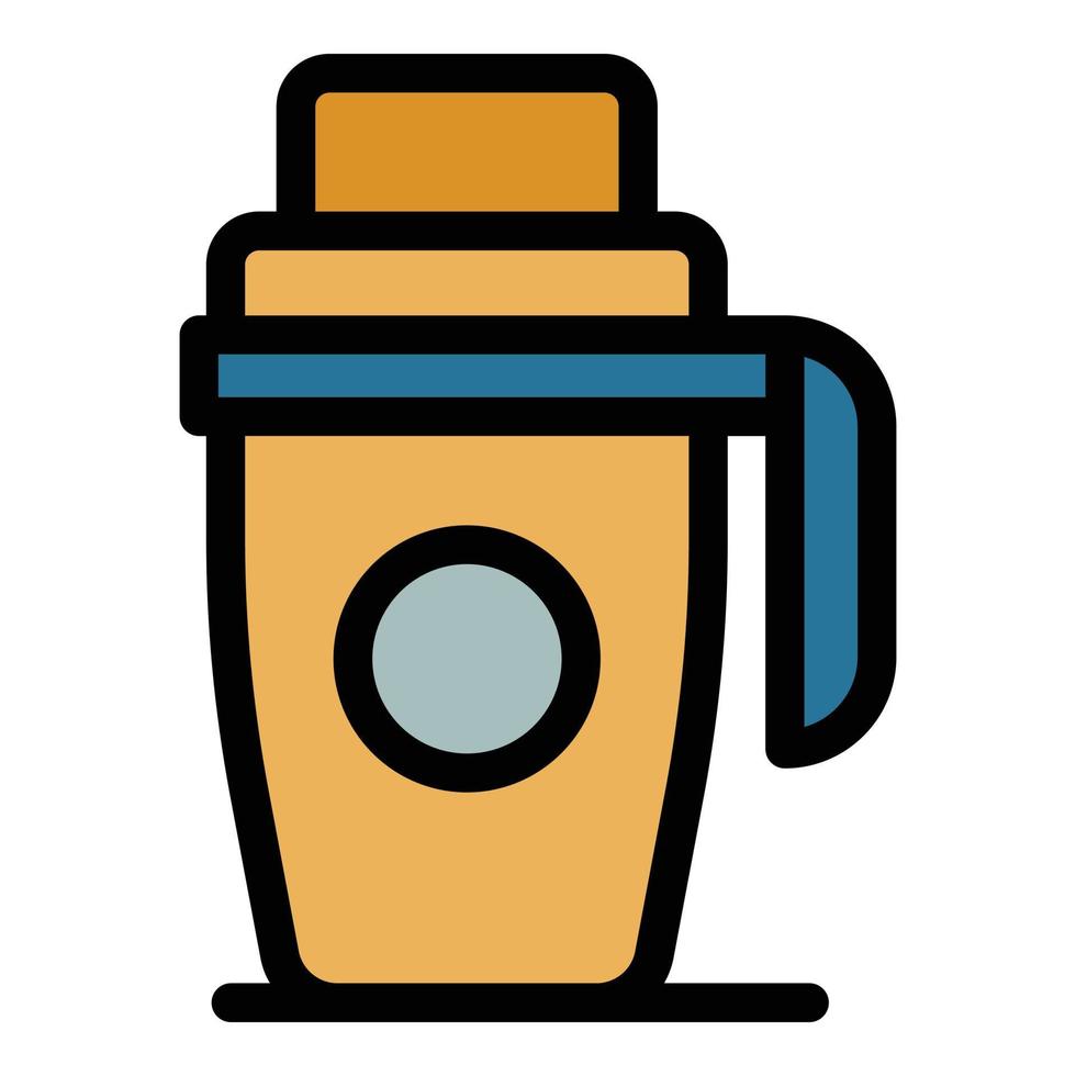 Reusable thermo mug icon vector flat