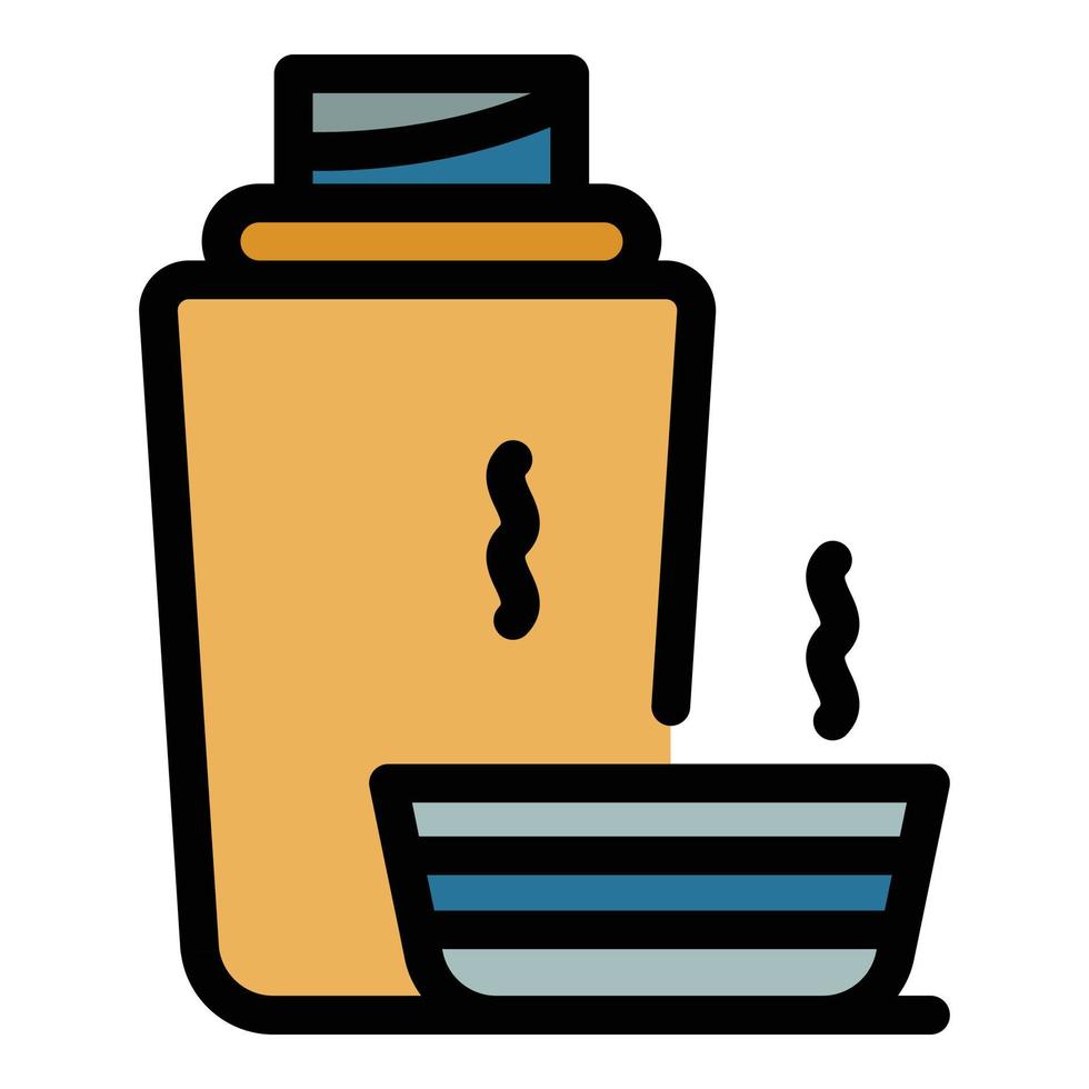 Thermos hot tea icon vector flat