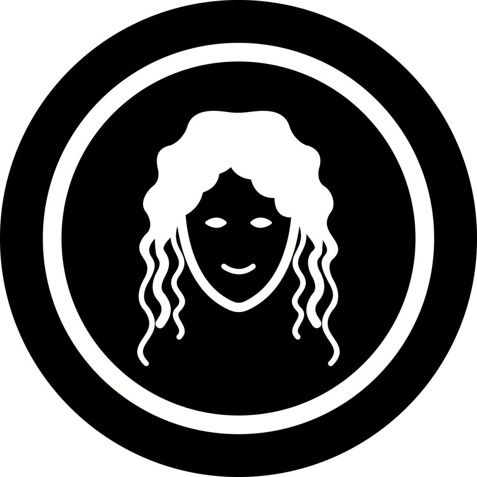 icono de vector de pelo rizado