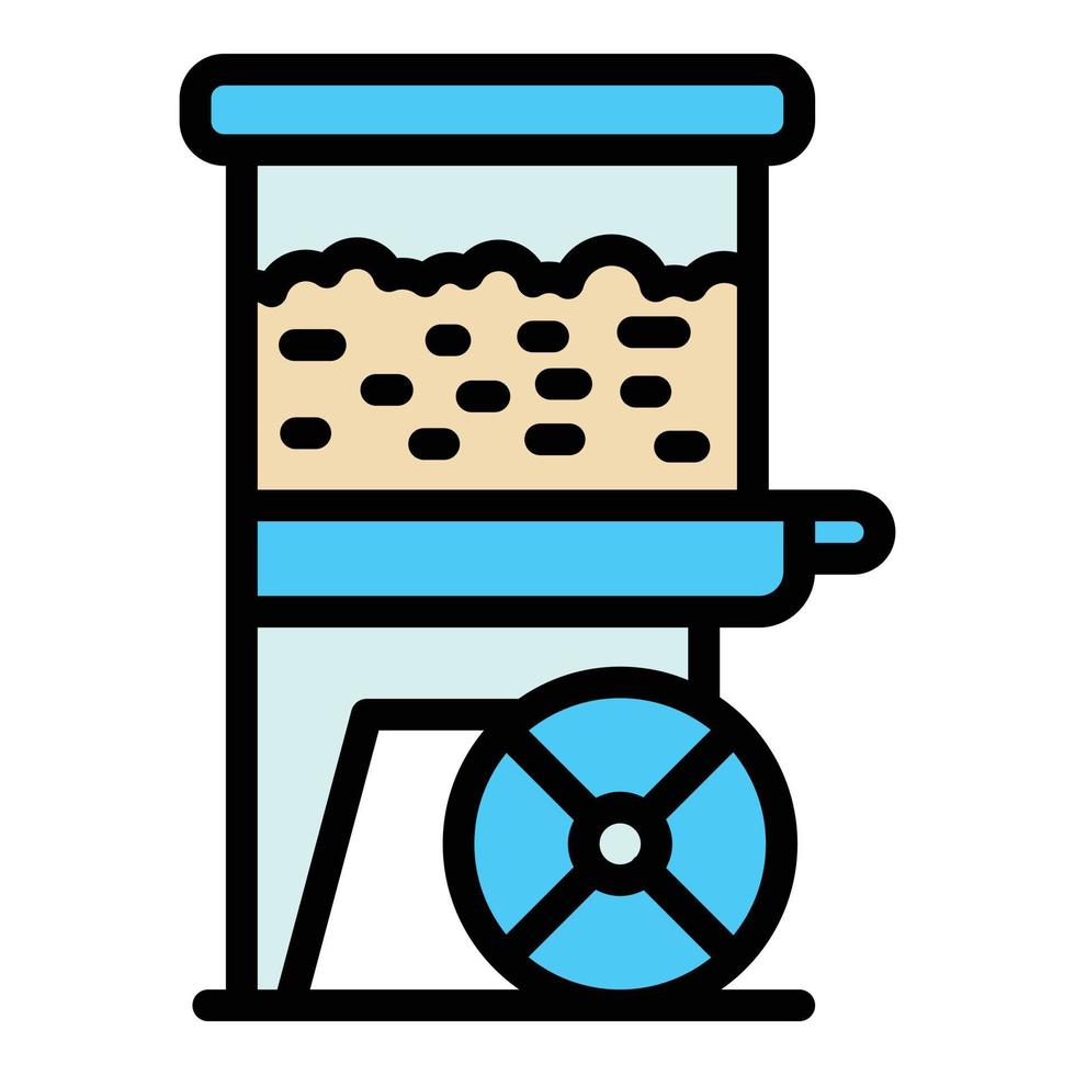 Street popcorn machine icon vector flat