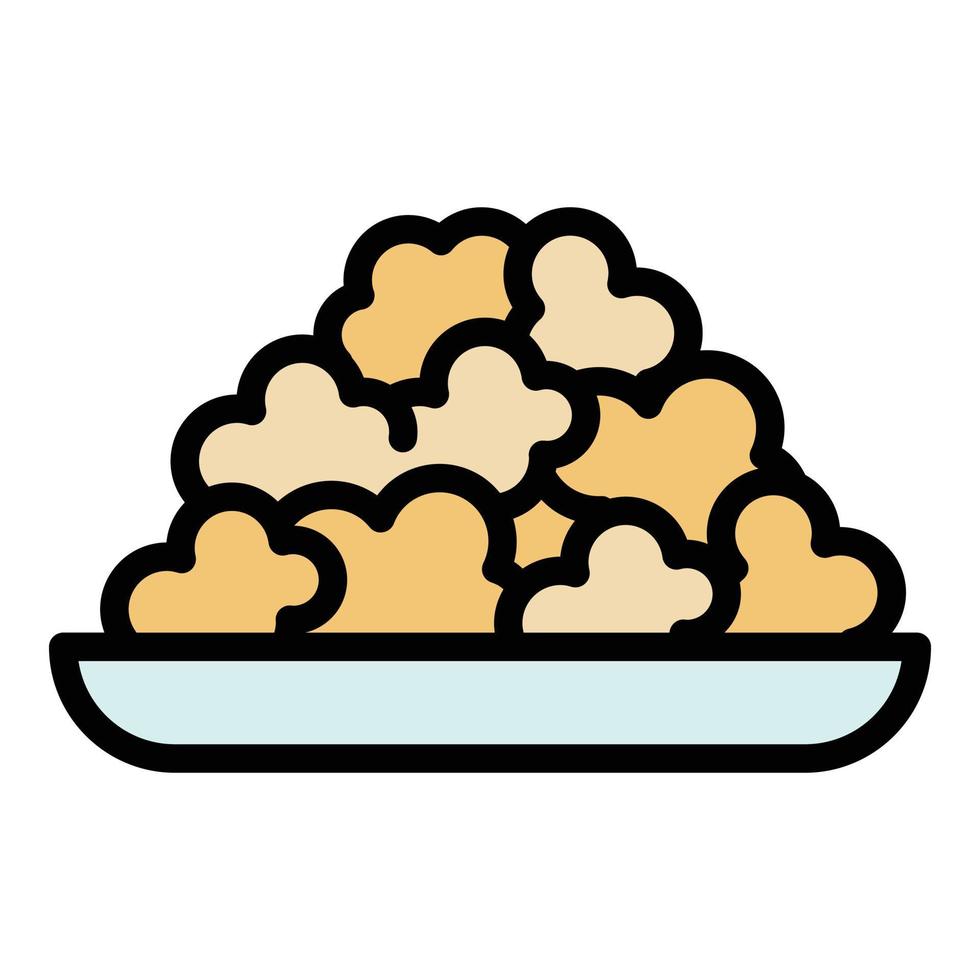 Popcorn plate icon vector flat