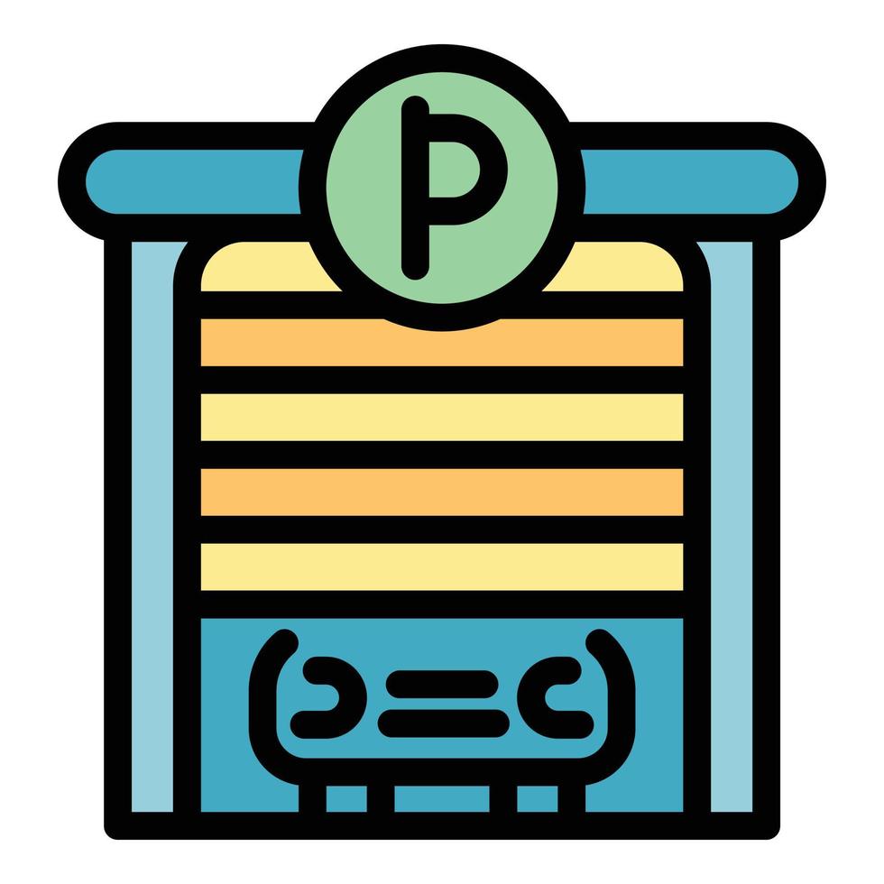 Parking garage icon vector flat